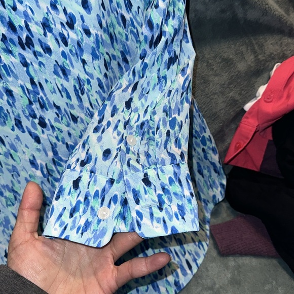 Apt 9 blue green and white button down size 0X - Picture 5 of 6